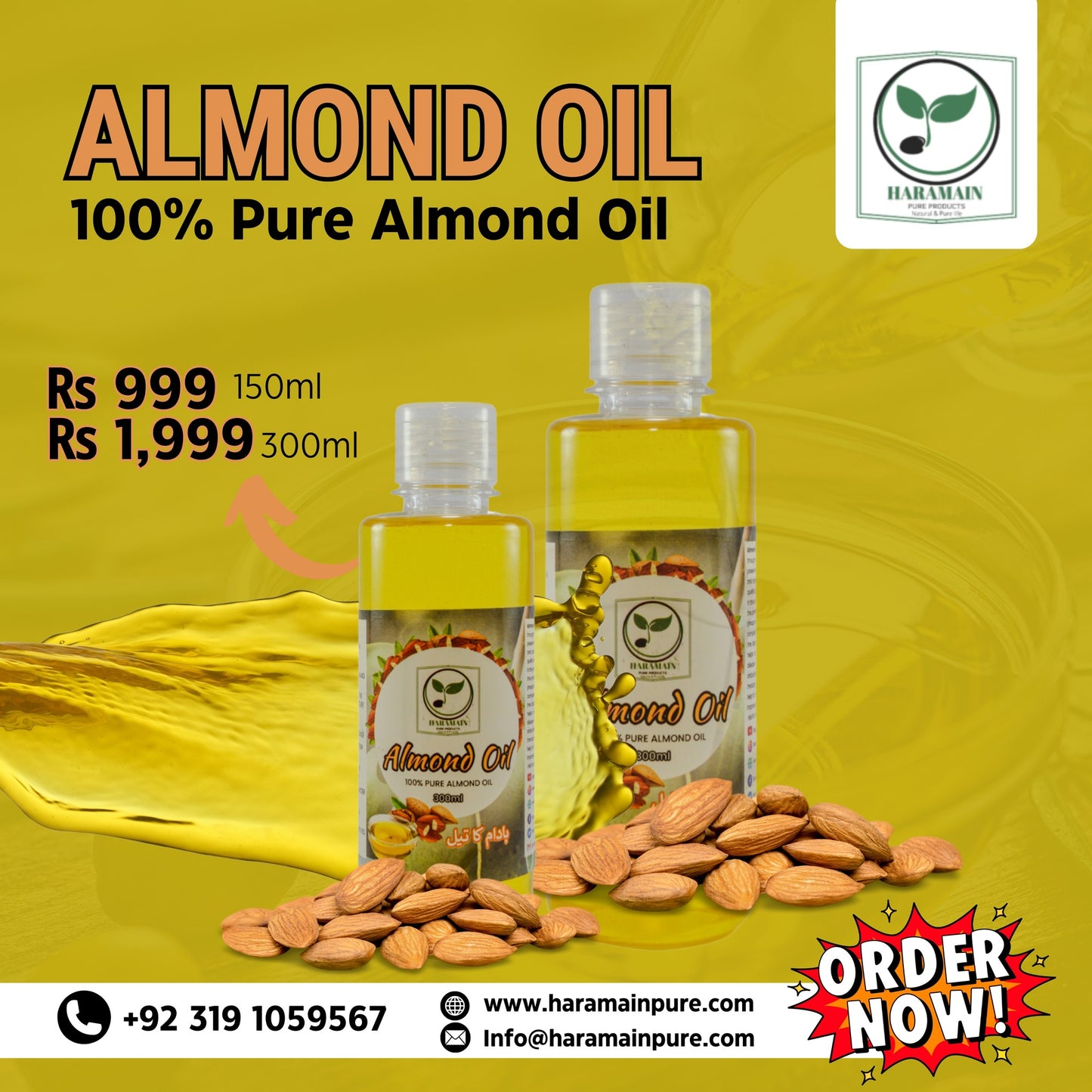 Cold Pressed Almond Oil (100% Natural)