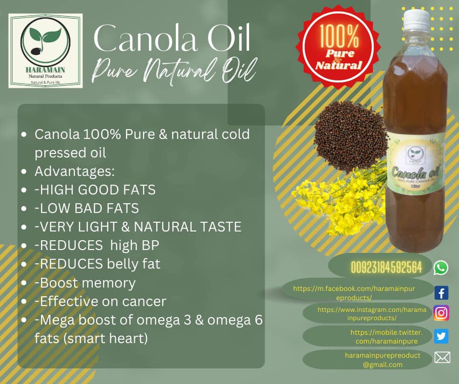 Canola Oil Cold-pressed HARAMAIN PURE PRODUCT