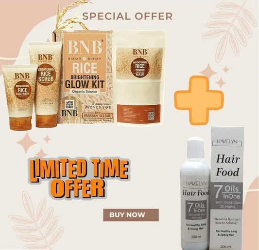 4 in 1 Skincare &amp; Haircare Bundle - 1 Hair Oil, 1 Facial Scrub, 1 Face Wash, 1 Facial Kit