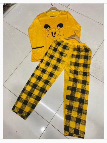 2 Pcs Women's Stitched Cotton Jersey Printed Night Suit