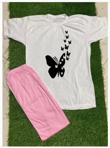 2 Pcs Women's Stitched Cotton Jersey Printed Night Suit