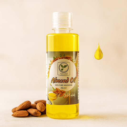 Haramain Pure Products – Cold Pressed Almond Oil (100% Natural)

• Type: Cold Pressed Almond Oil
• Extraction Method: Cold-pressed to retain all essential nutrients and natural aroma
• Purity: 100% pure, chemical-free, and unrefined
• Source: Premium quality sweet almonds